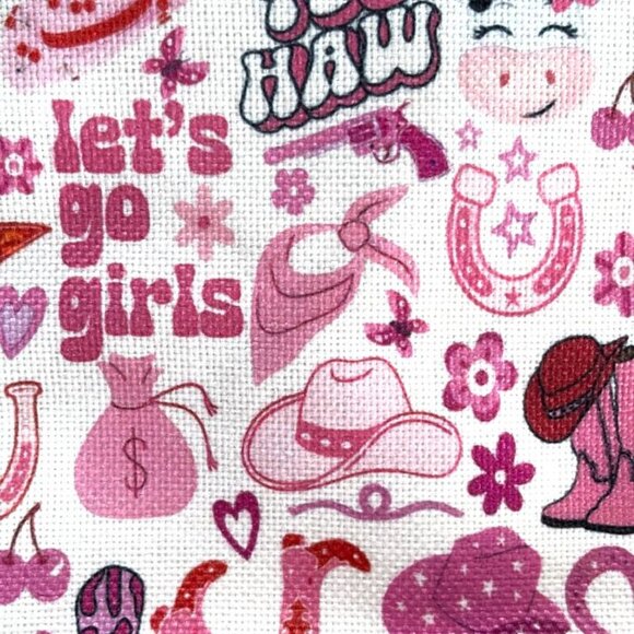 Cute Pink Cowgirl Girly Western Pouch Makeup Cosmetics Toiletries Travel Bag New - Picture 2 of 5